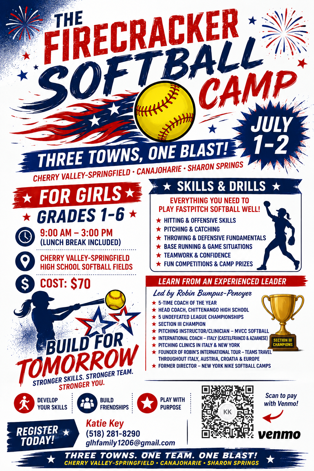 Softball Camp for Girls in Grades 1-6