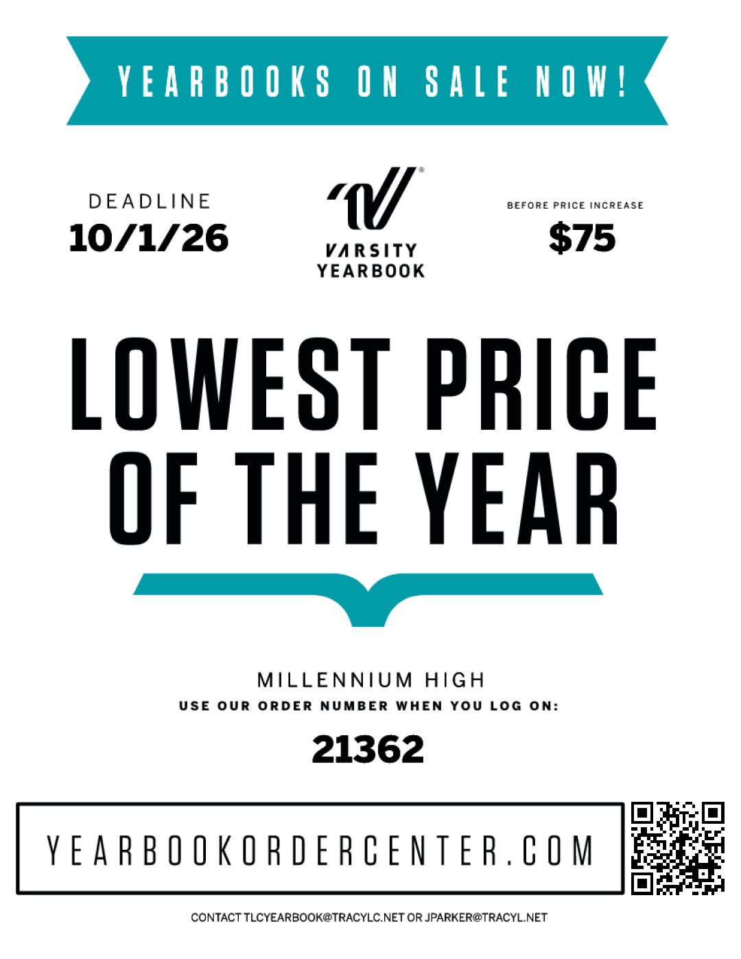Yearbooks go on sale TODAY! Get them at the lowest price of the year! 
