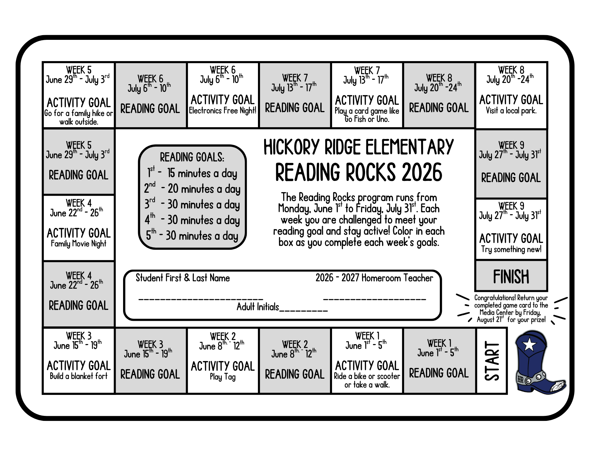 📚 Happy Summer! Hickory Ridge Reading Rocks starts TODAY!
