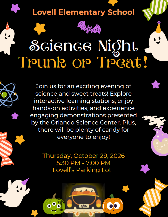 📣 Wildcat Families!🎃👻 Science Night—Trunk or Treat!_Oct. 29