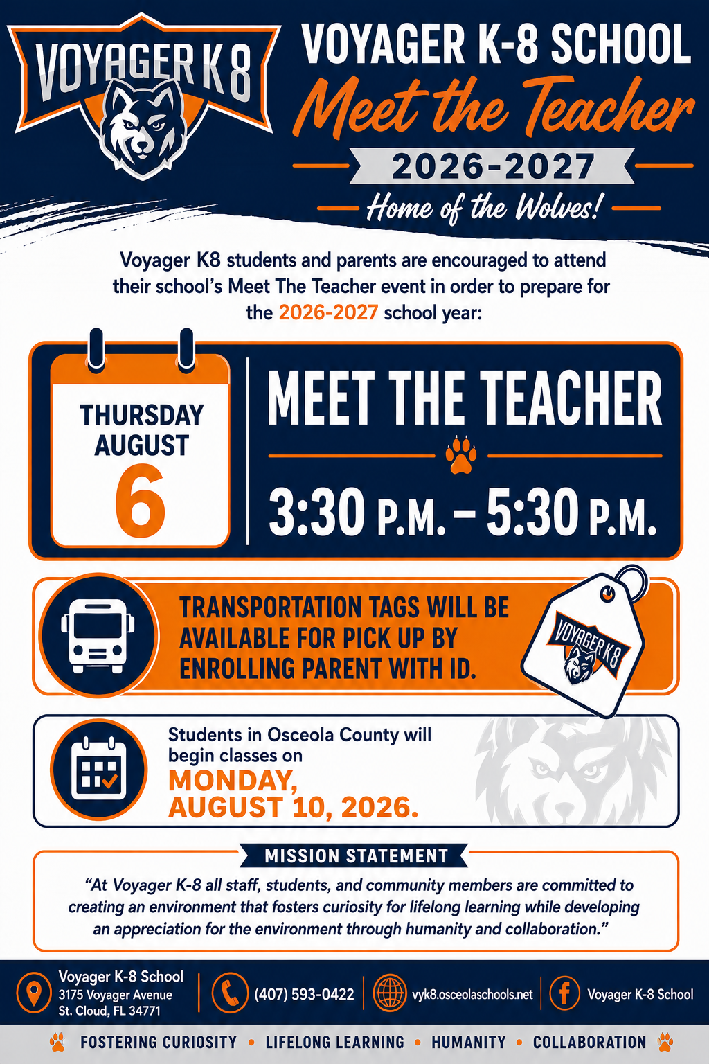 Meet the Teacher - Aug 6th 3:30-5:30pm