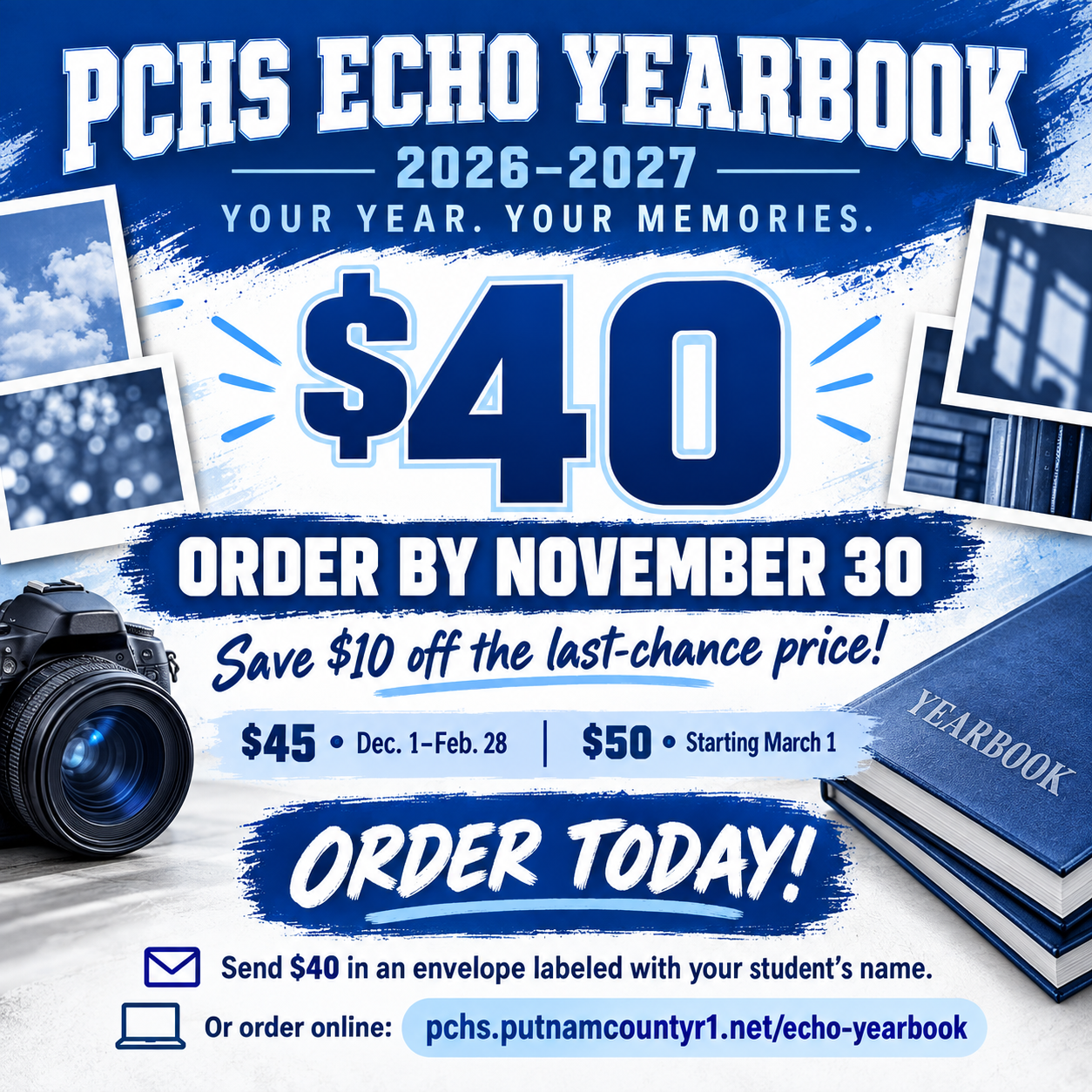Reserve Your PCHS ECHO Yearbook—$40 Through November 30! 📘