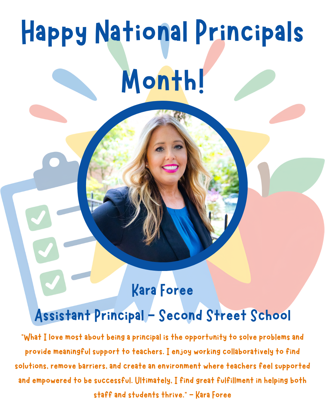 National Principals Month Celebration - Ms. Kara Foree