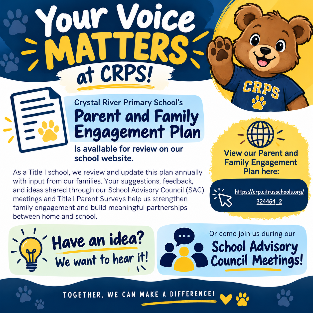CRPS Parent and Family Engagement Plan 