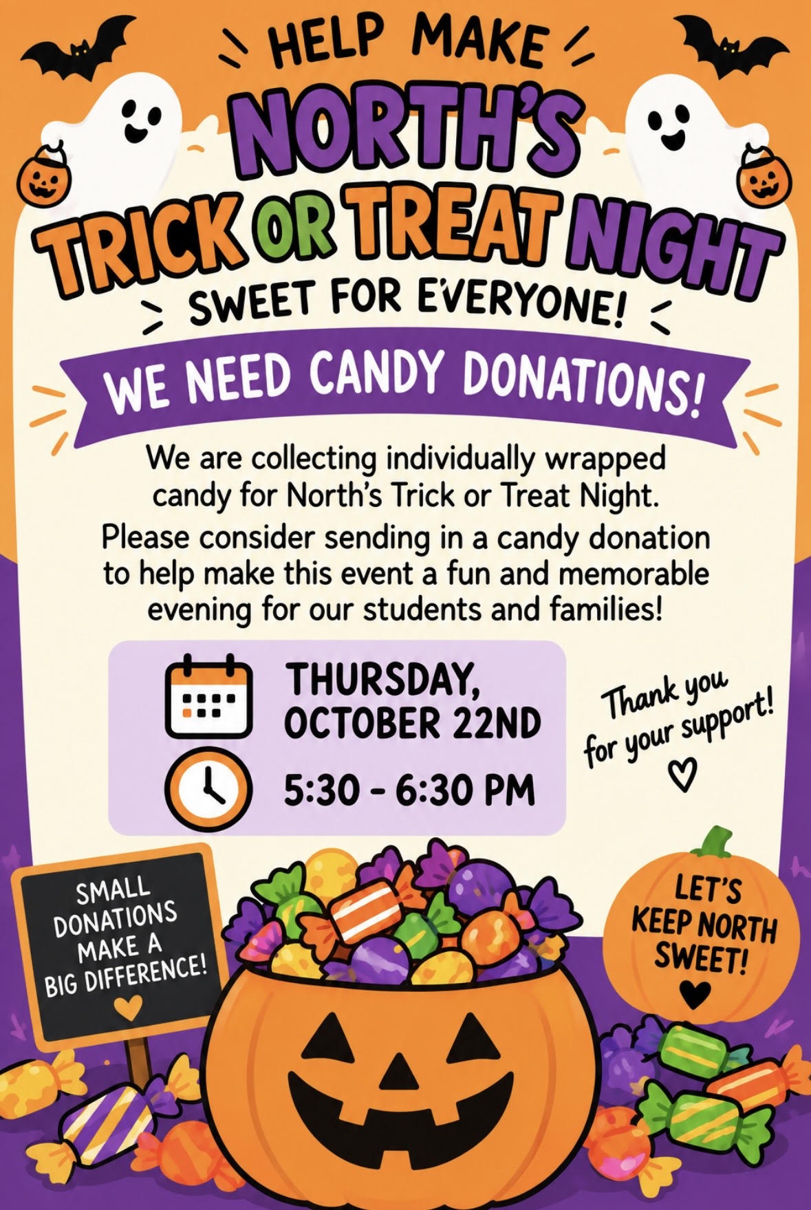 Donations Needed for Trick or Treat Night