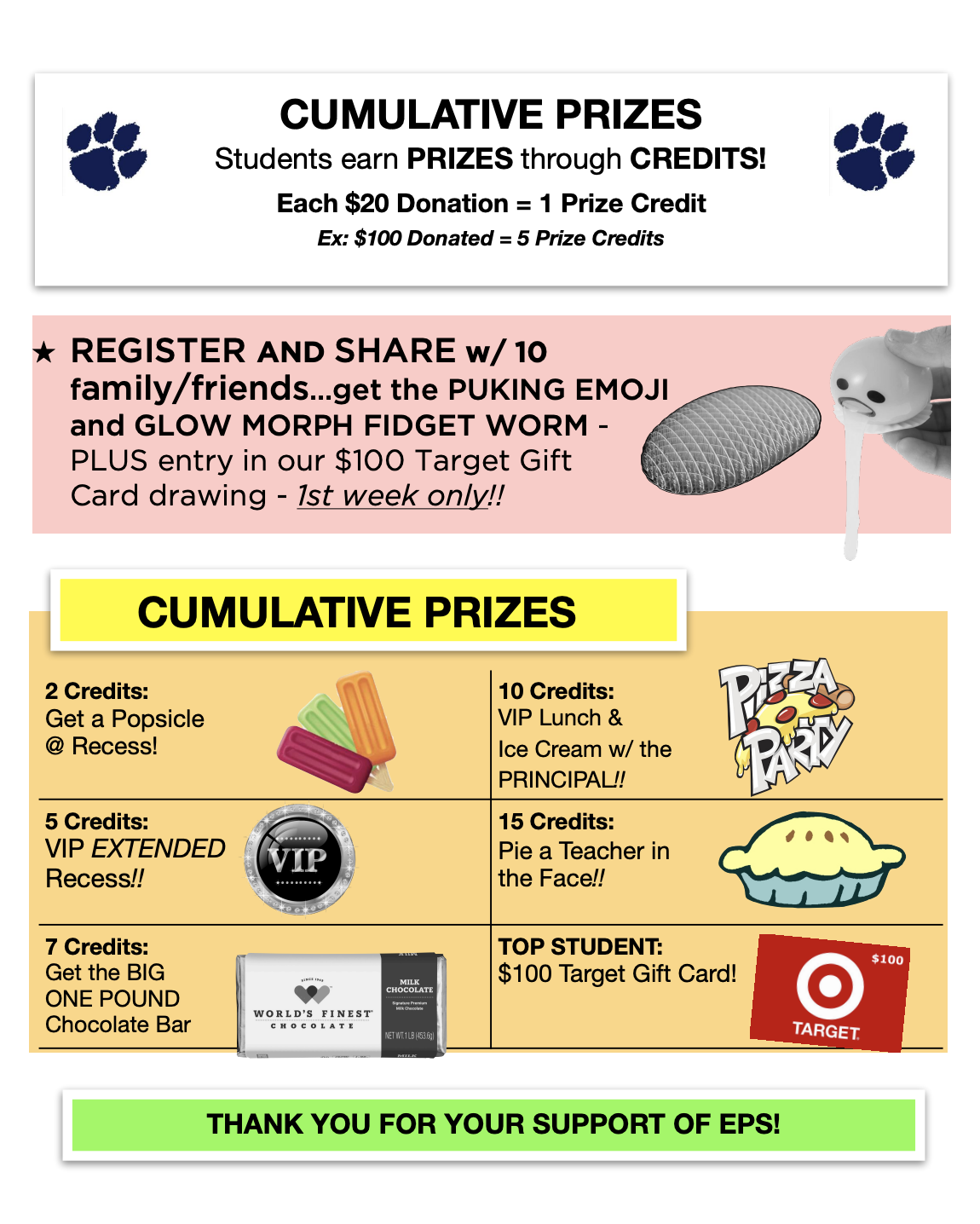 Prizes for Walk-a-thon