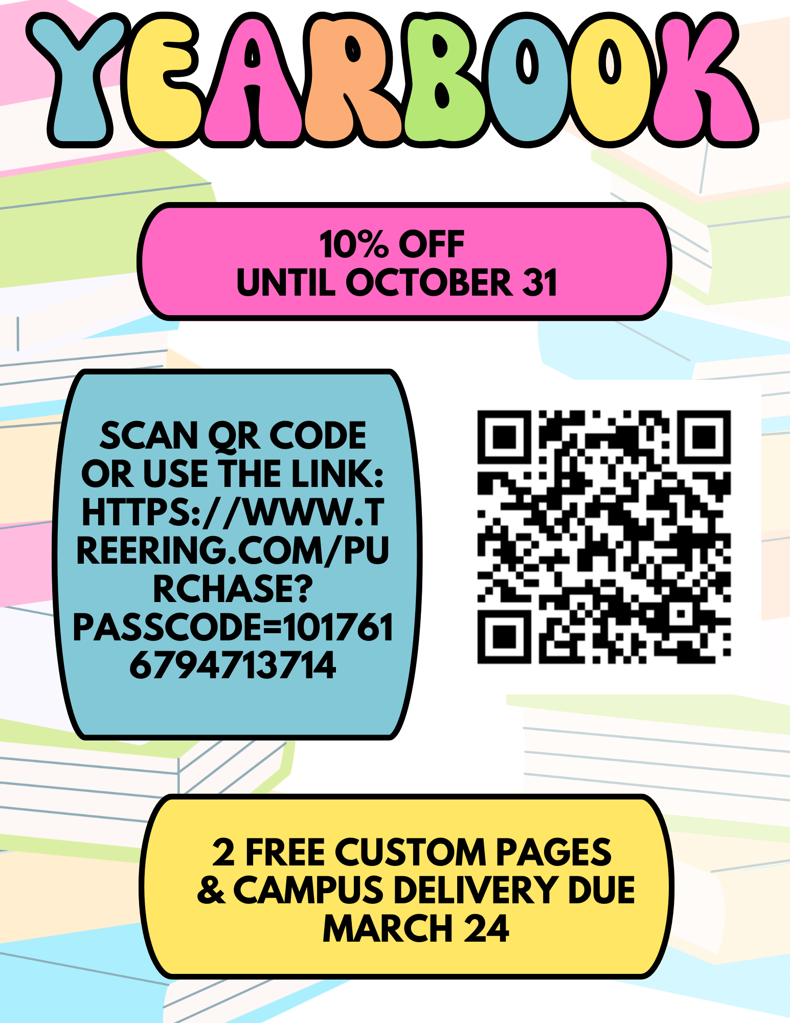 10% off Yearbook orders until October 31st