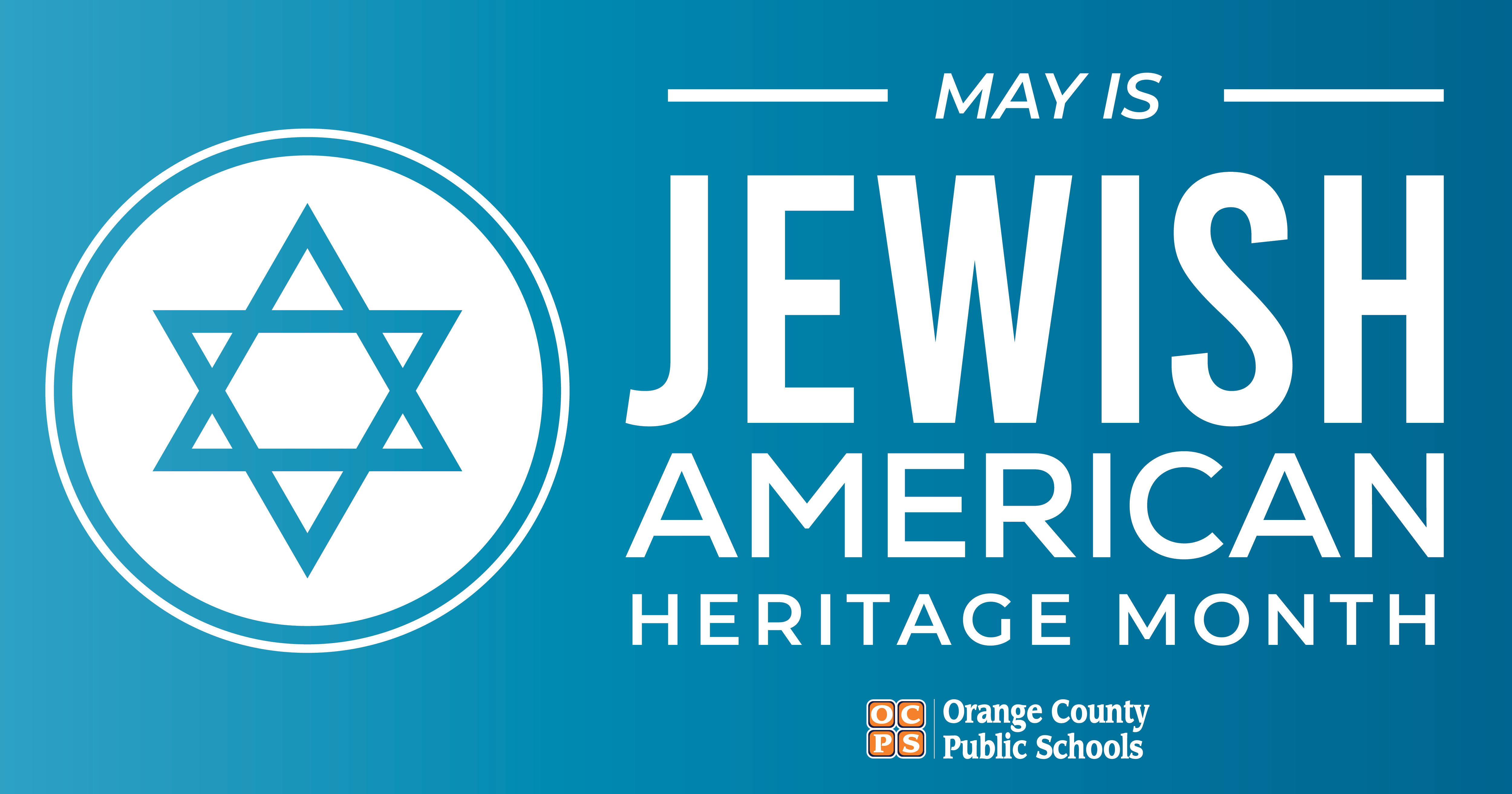 Graphic celebrating Jewish American Heritage Month with a Star of David symbol.