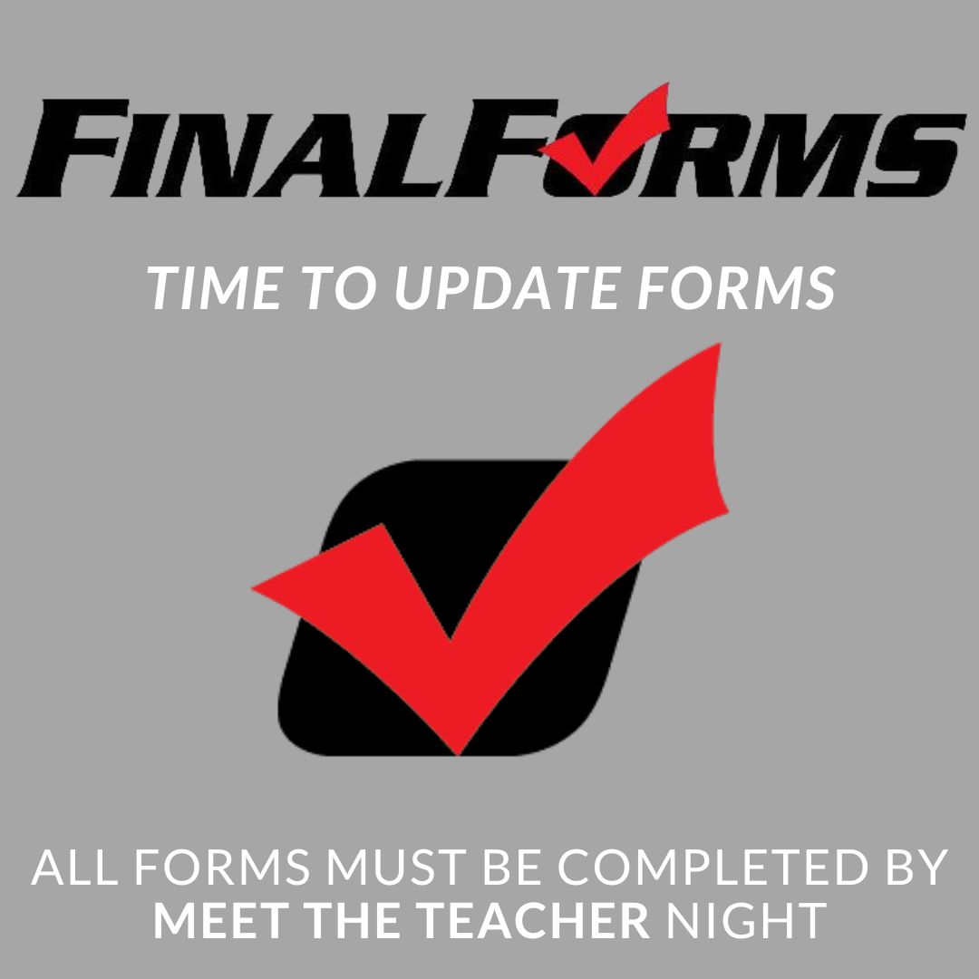 The FinalForms logo with the text 'TIME TO UPDATE FORMS' and a red checkmark.