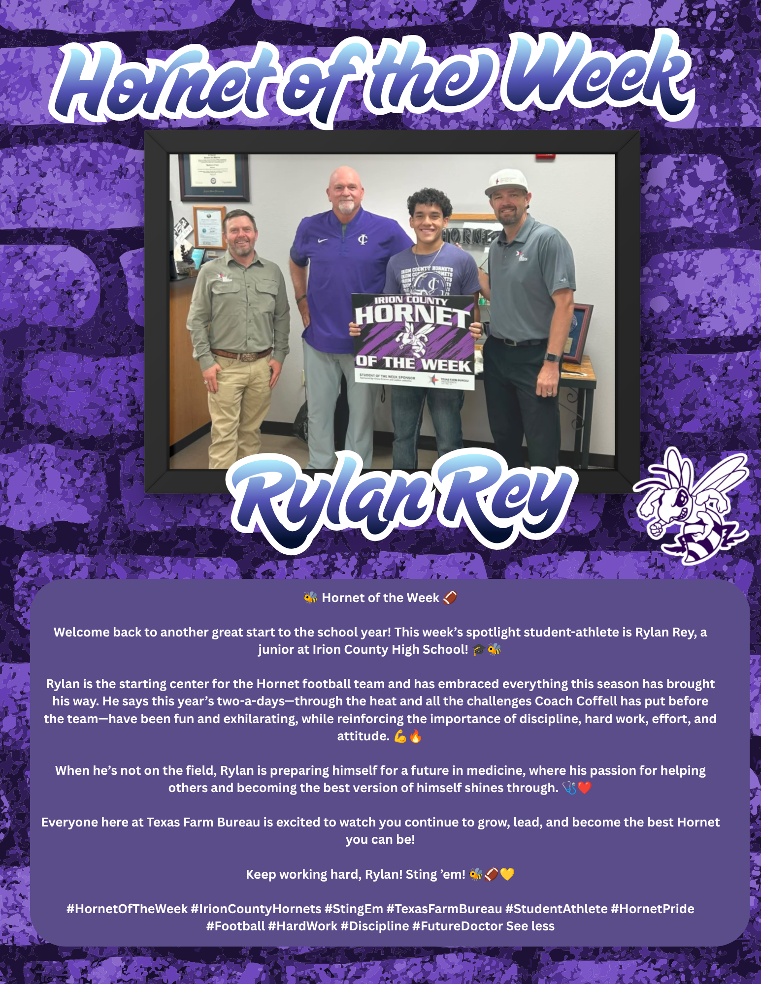 HORNET OF THE WEEK!
