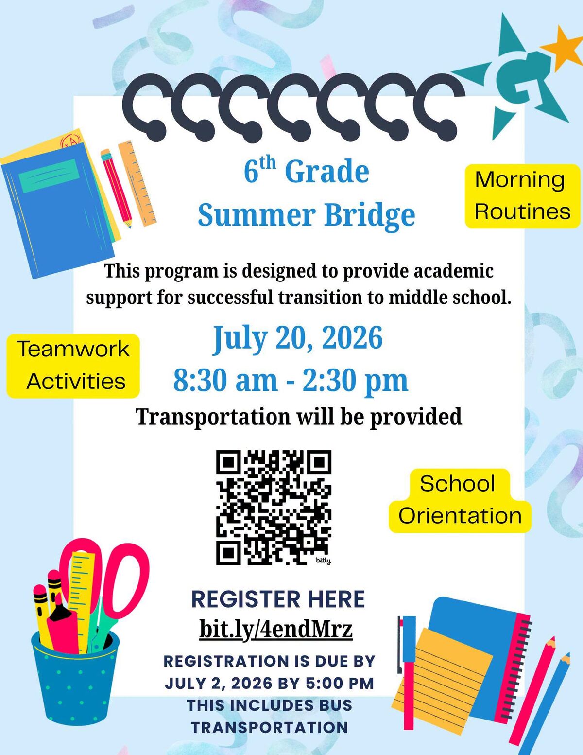 6th Grade Summer Bridge