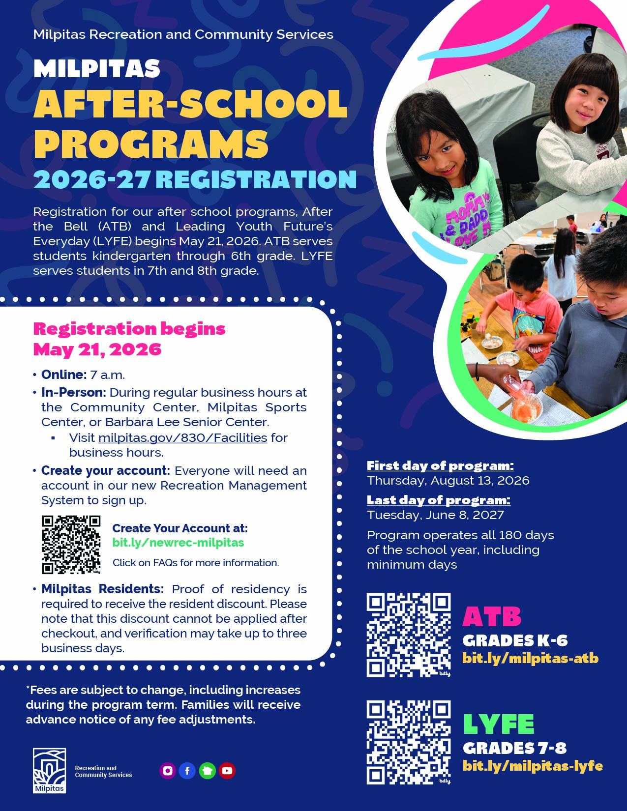 Registration starts on Thursday, May 21, 2026, at 7 a.m. 