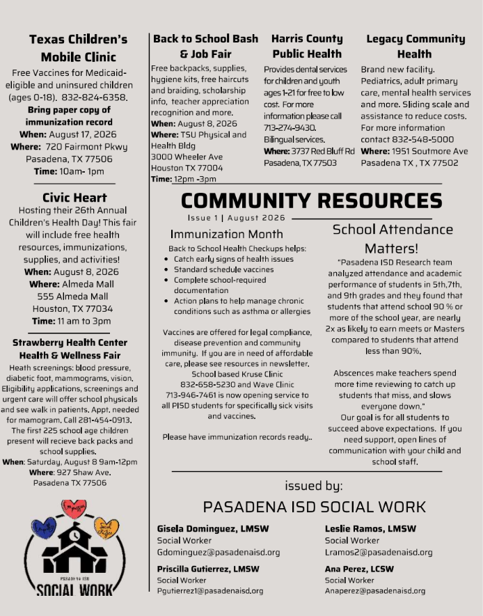 August Community Resource Newsletter