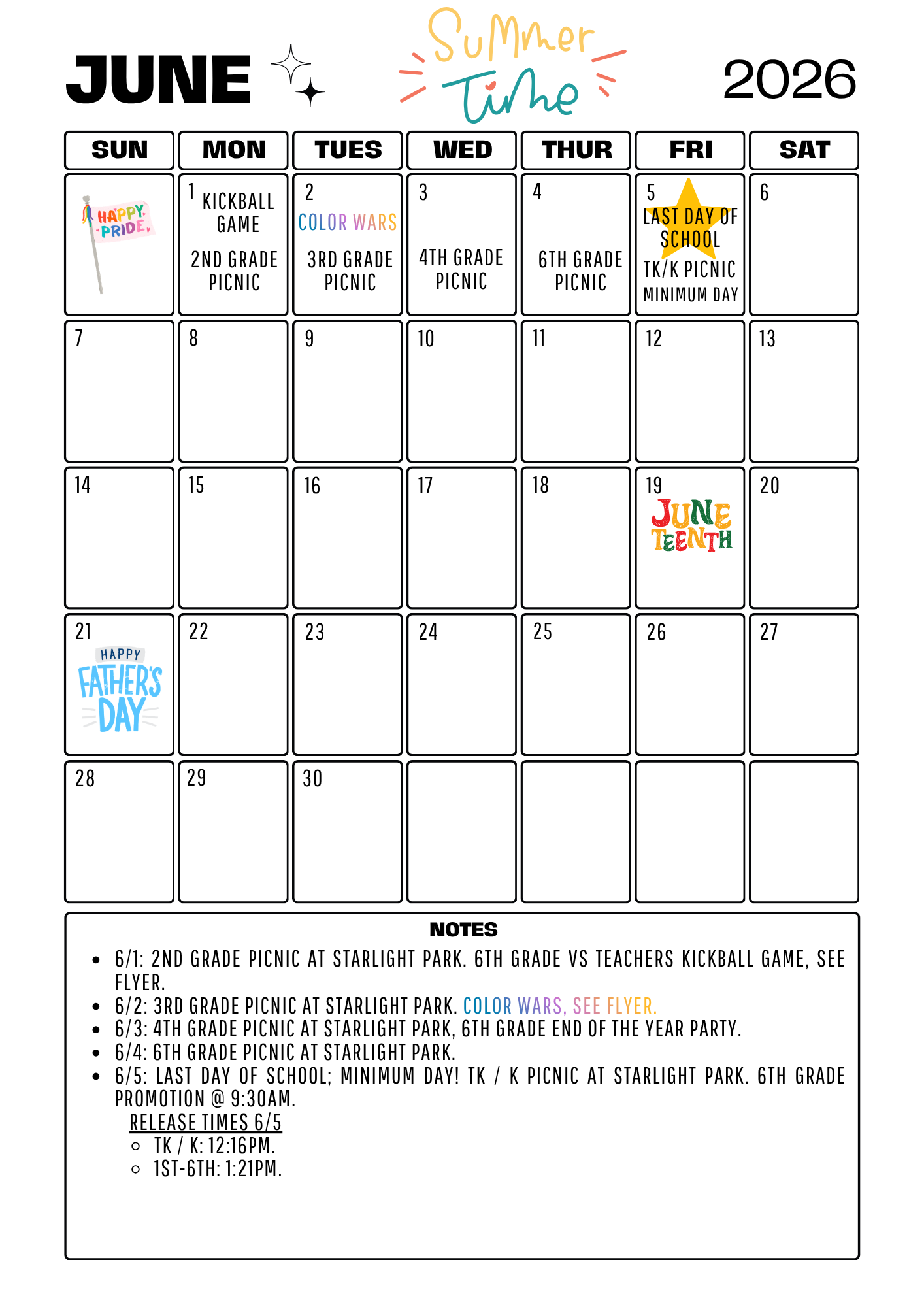 June Calendar + Leadership Events