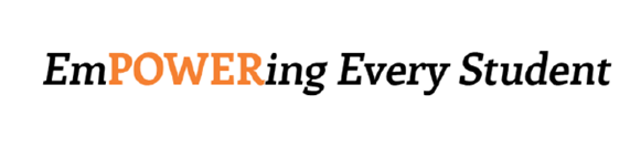 The text graphic reads 'EmPOWERing Every Student' with the word 'POWER' highlighted in orange.