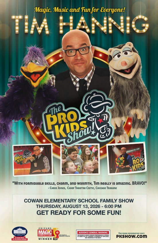 Tim Hannig Is Coming To Cowan Elementary!