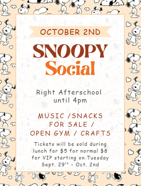 SNOOPY SOCIAL THIS WEEK!