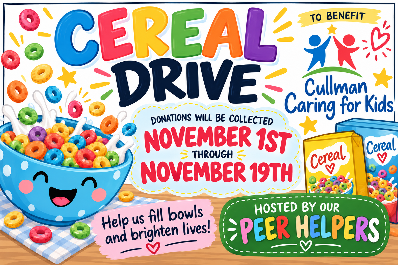 NOVEMBER CEREAL DIVE FOR CULLMAN CARING FOR KIDS