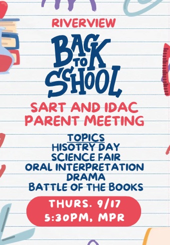 Thursday, Sept. 17th - Parent Info. Night