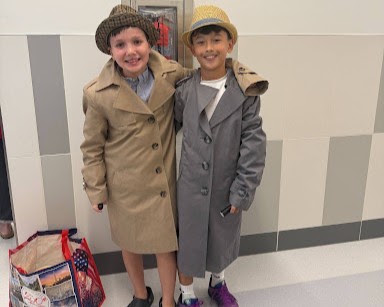 Pictured are student actors who were detectives on the hunt for paws (which are given for showing RISE at Hardy).