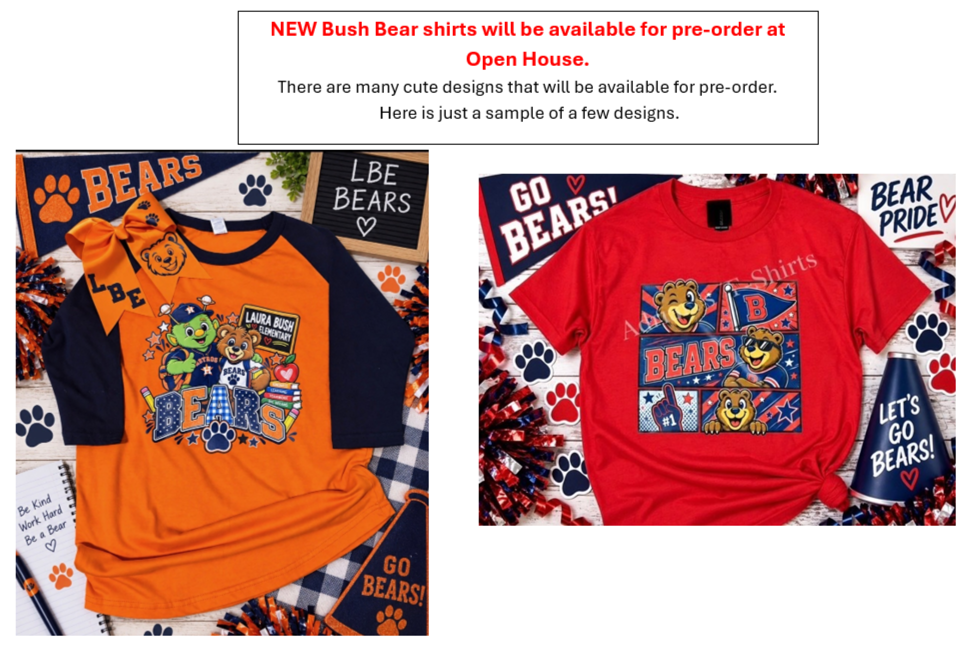 Open House - Shirts and Popcorn Combos