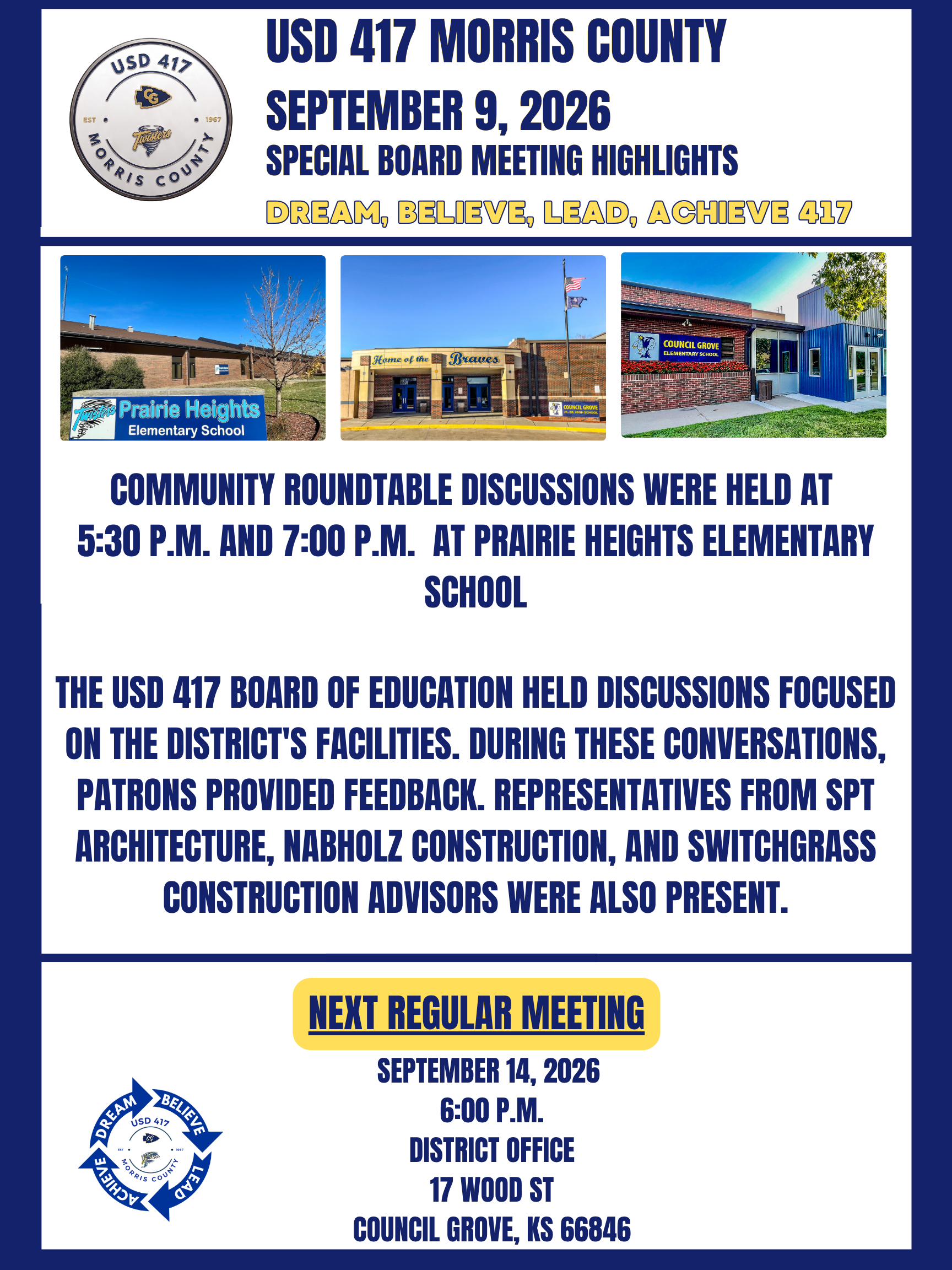 Sept 9 Community Roundtable Meeting Highlights