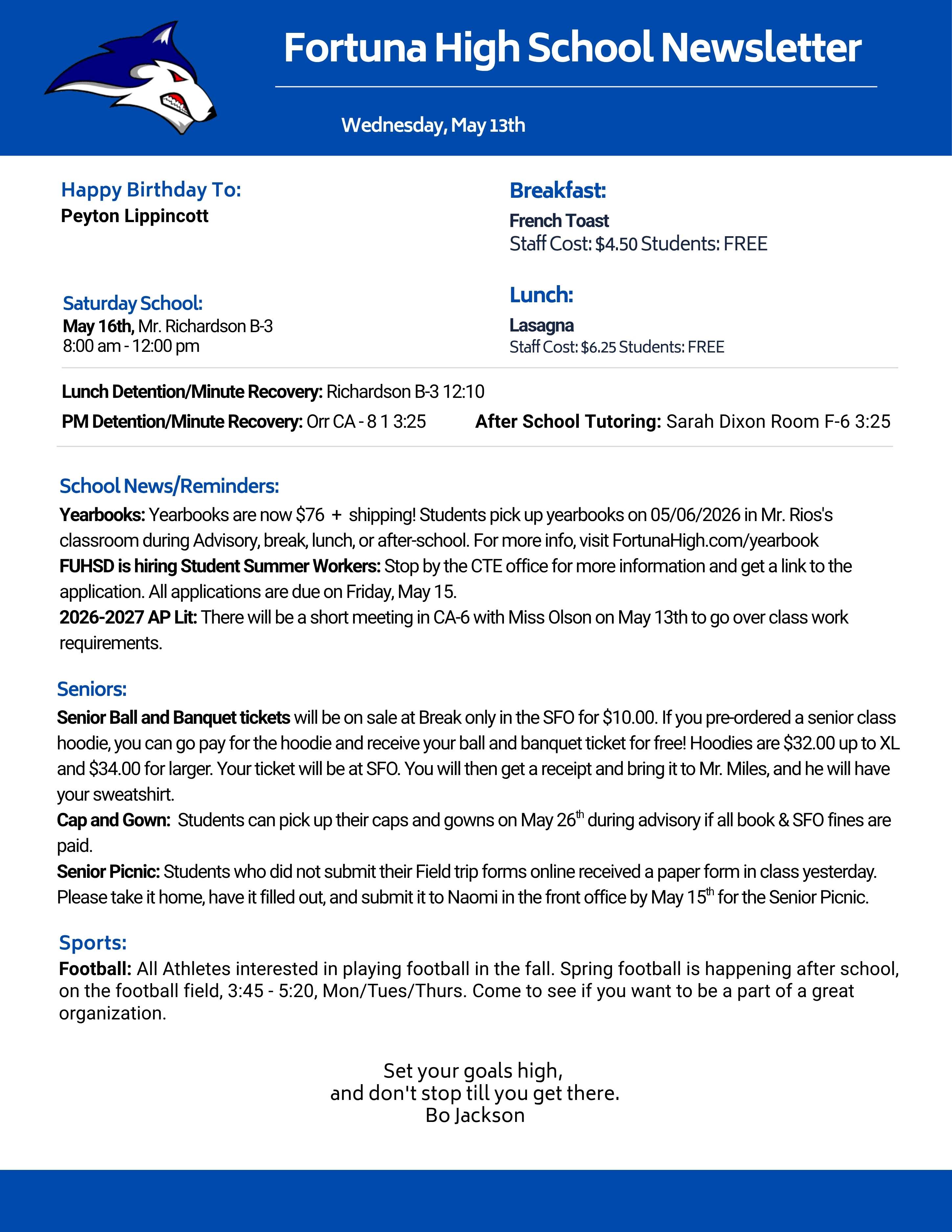 Bulletin 05/13/2026