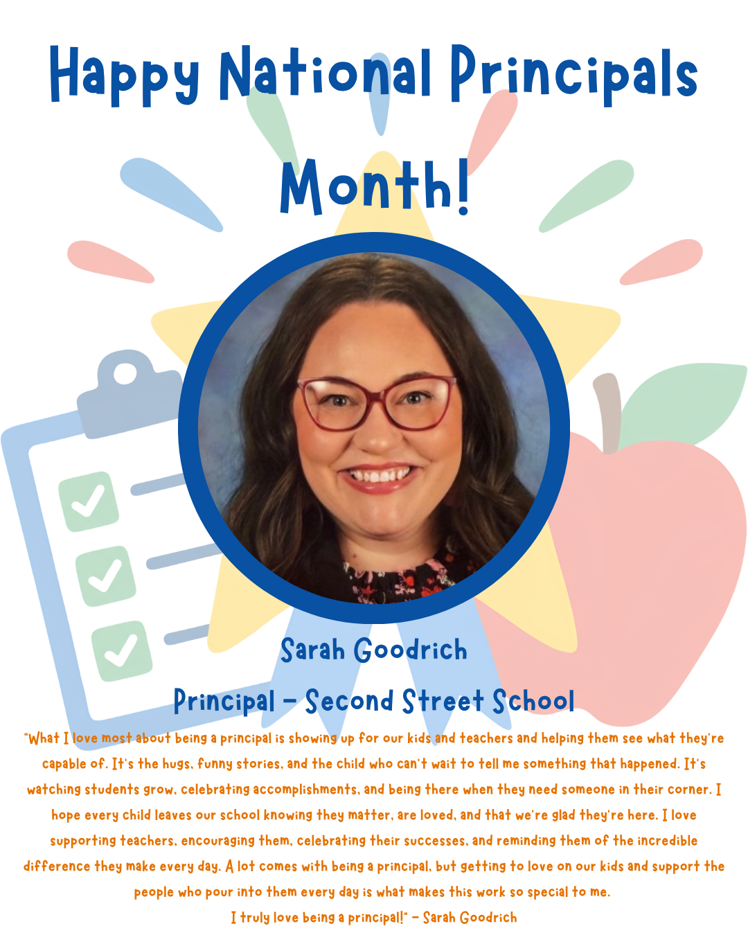 Celebrating Ms. Goodrich for National Principal's Month!