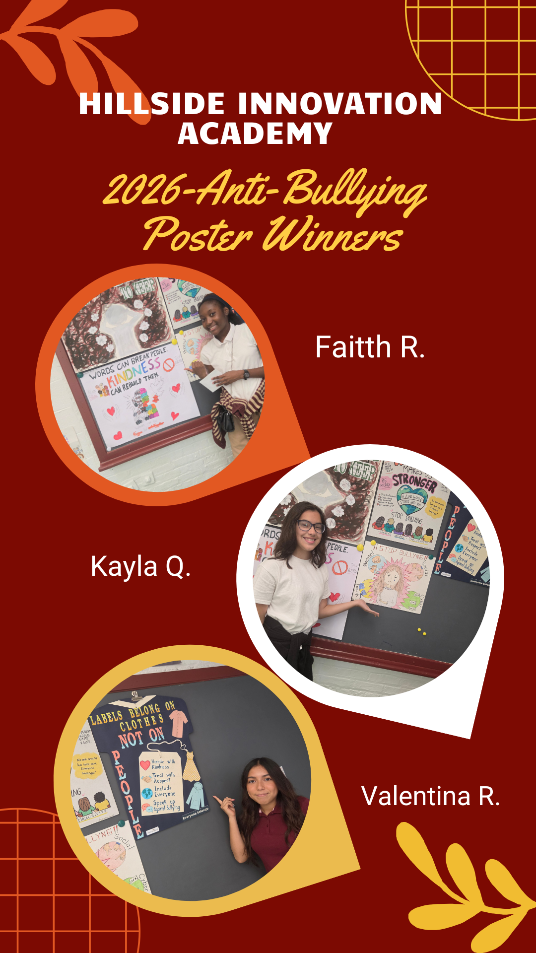 ANTI-BULLYING POSTER CONTEST WINNERS