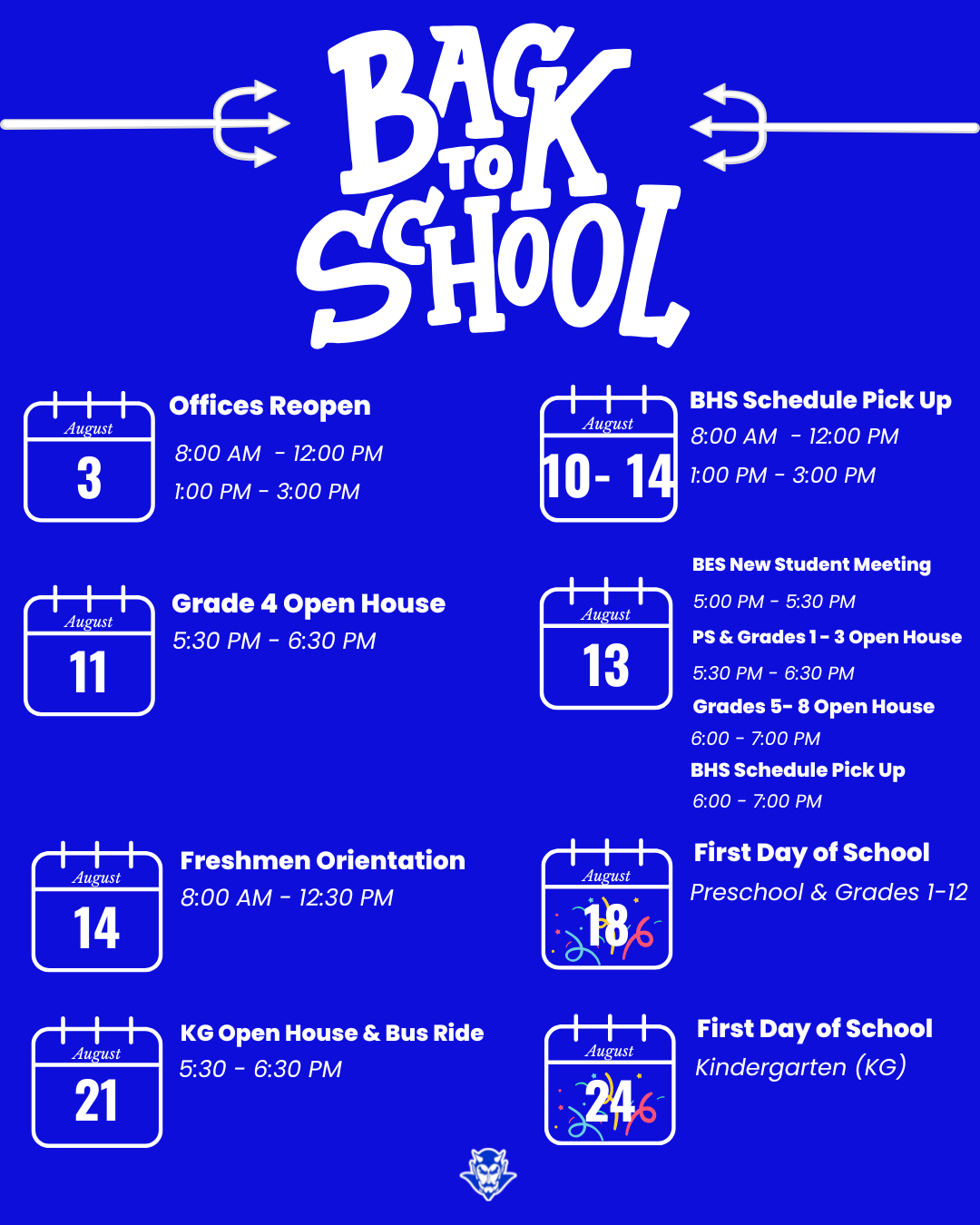 Important Back to School Dates