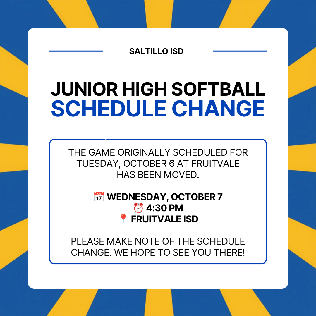 JH Softball Schedule Change