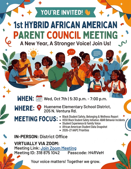 Hybrid African American Parent Council Meeting - October 7