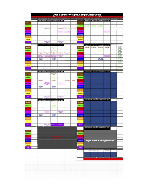 2026 Summer Weights/Camps/Open Gyms 