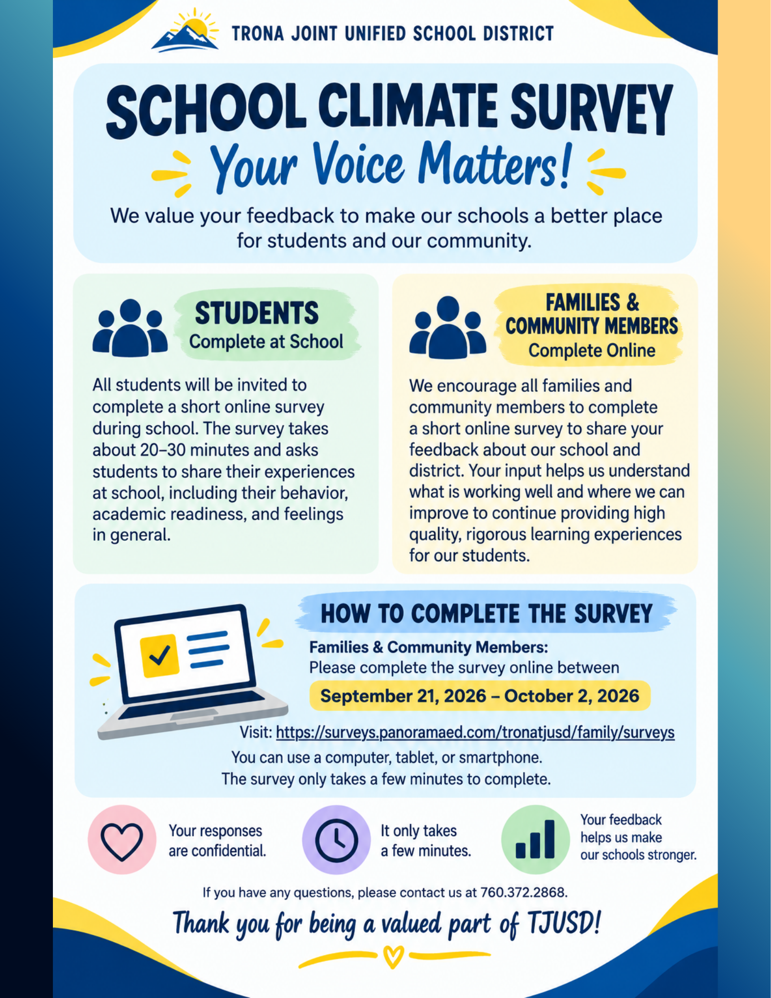 ★ ☆School Climate Survey Fall 2026 ☆★ 