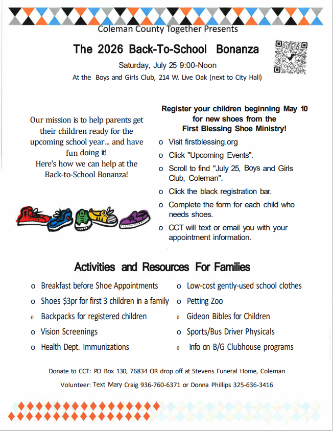 Coleman County Together Back-To-School Bonanza