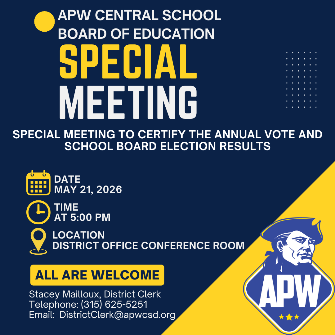 Board of Education - Special Meeting to Certify Annual Vote and School Board Election Results