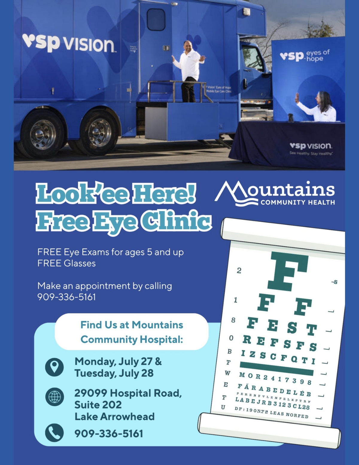 Free Eye Exams & Free Glasses-5 Years and Up!
