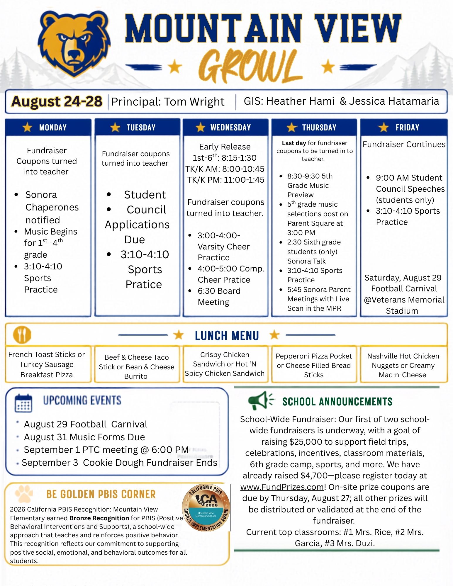 GROWL 8/24-8/28