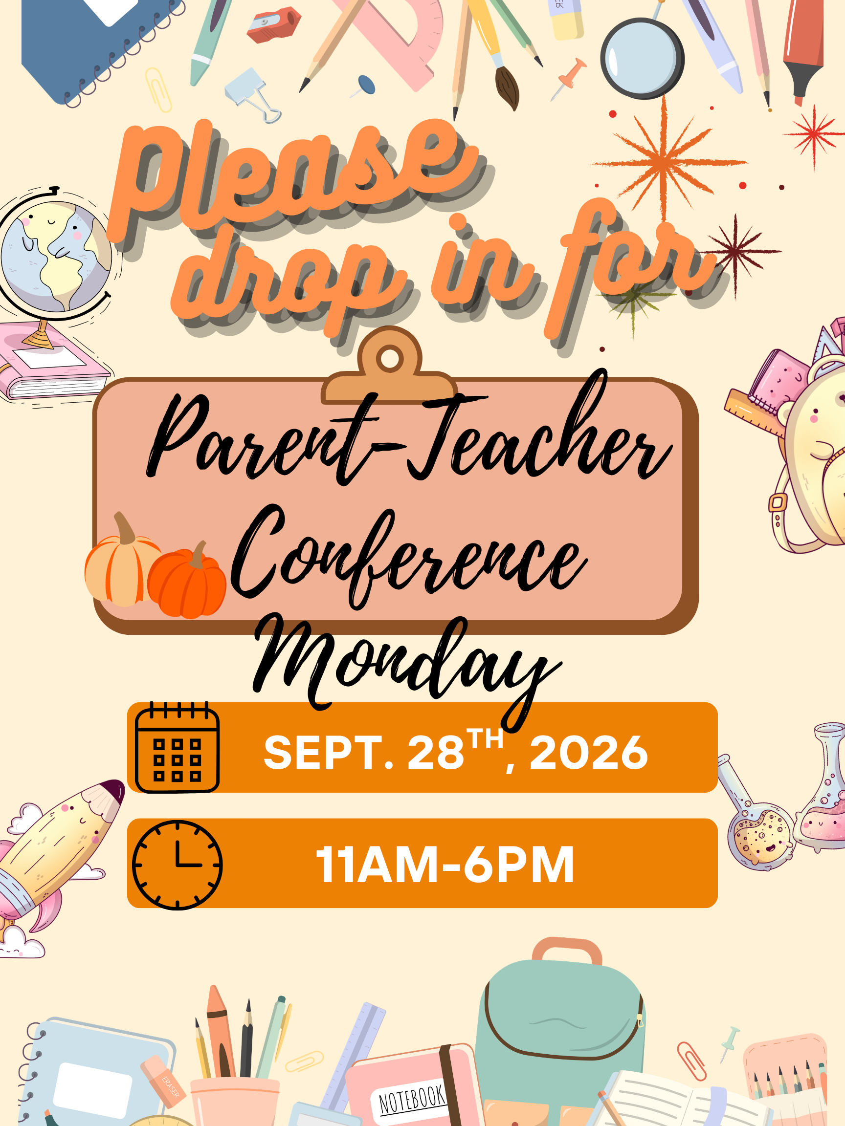 Parent/Teacher Conference - Monday, Sept. 28th
