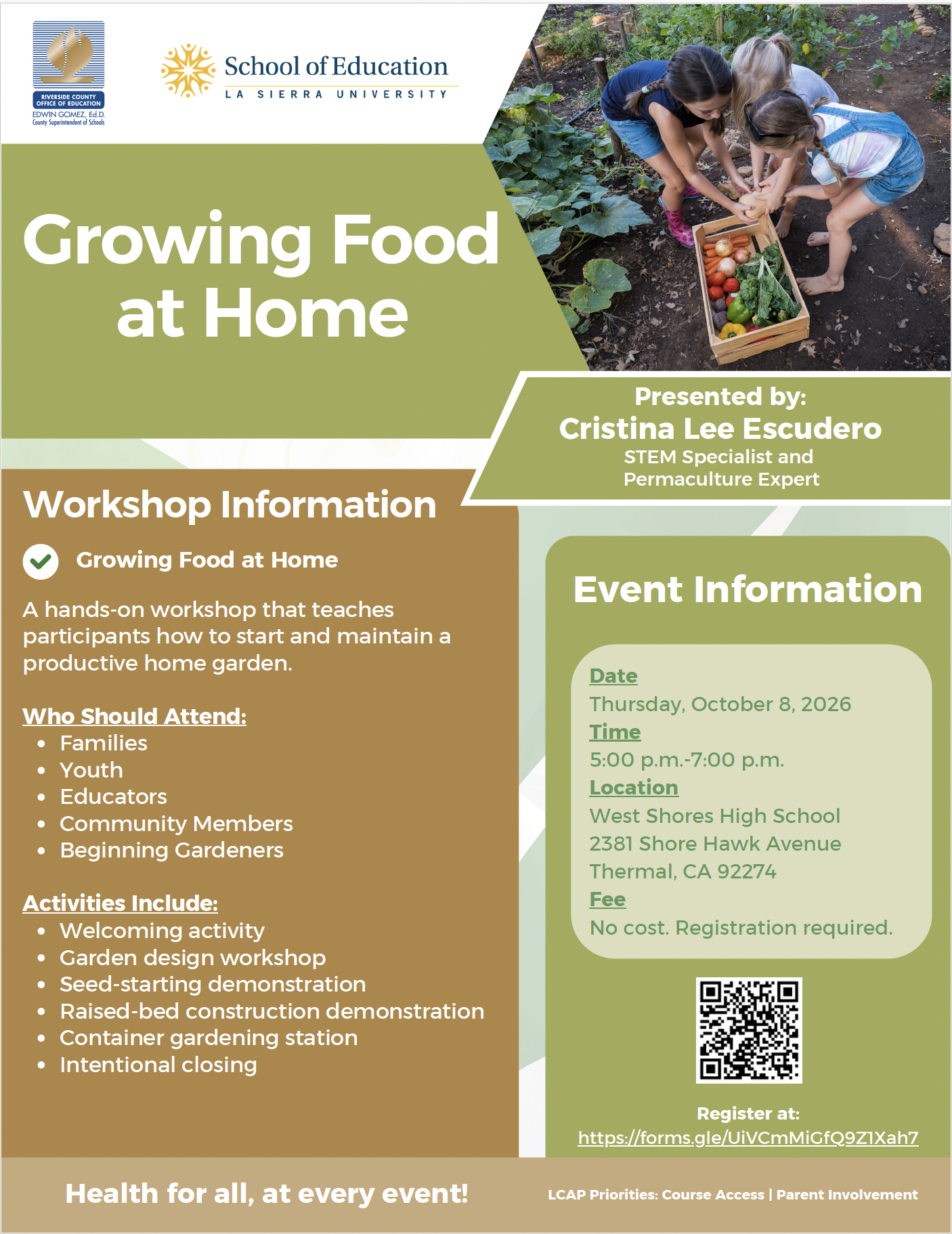 Growing Food At Home - Registration Required 