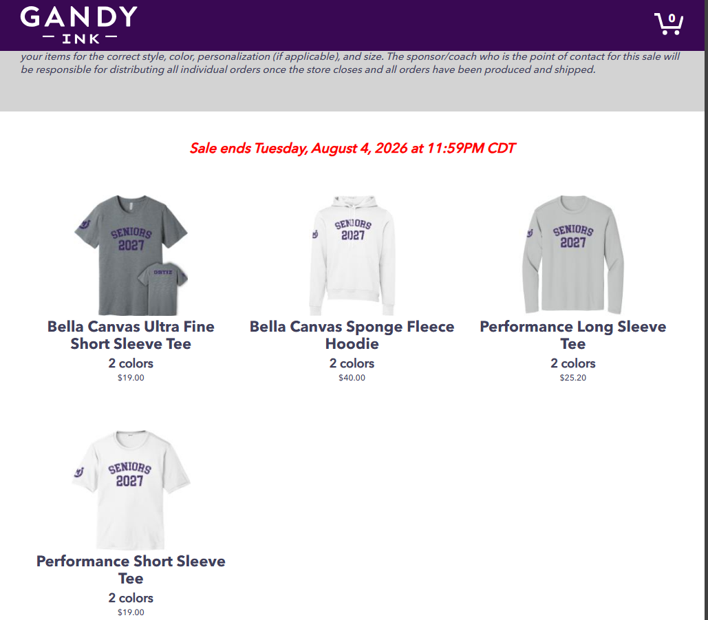 Senior 2027 Shirts!