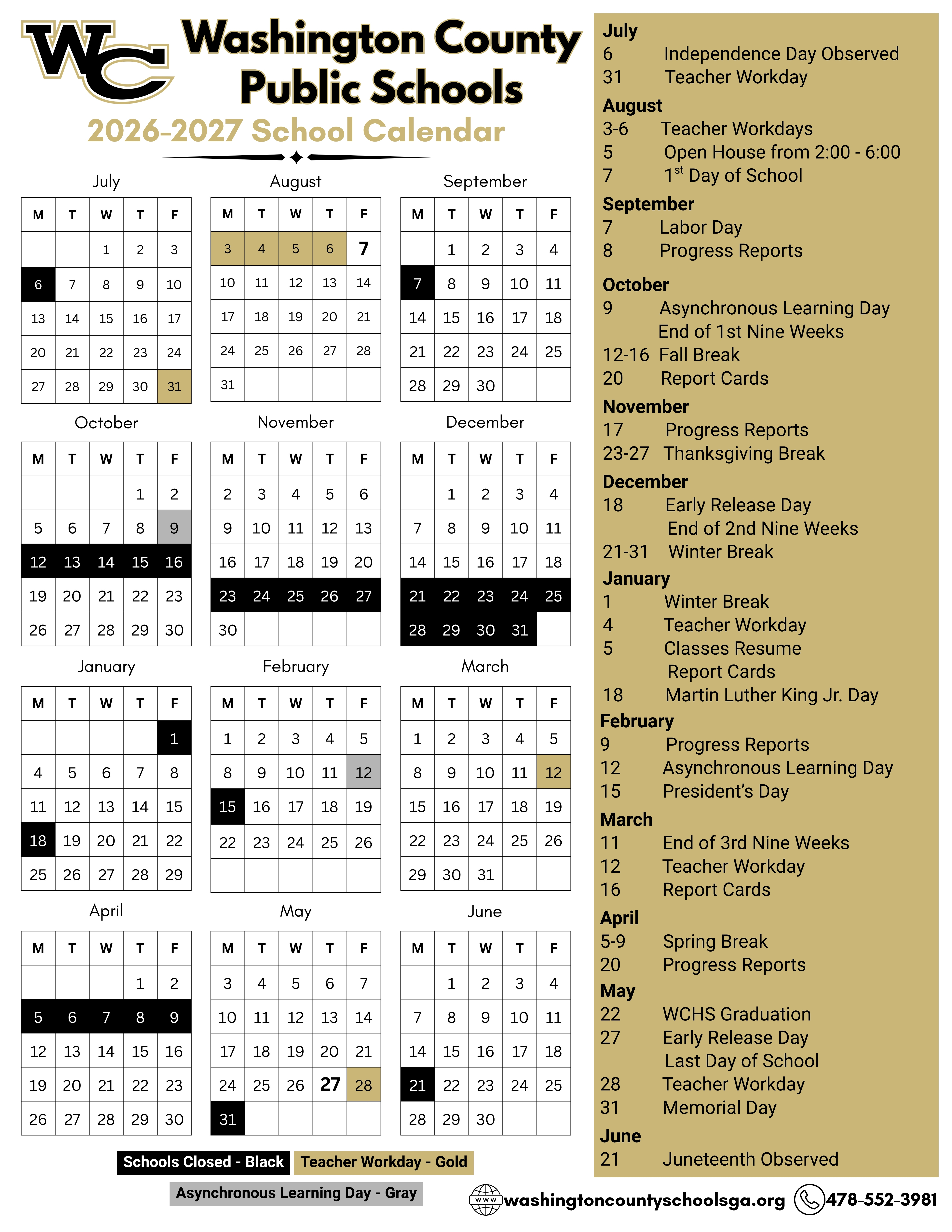 2026-27 School Calendar