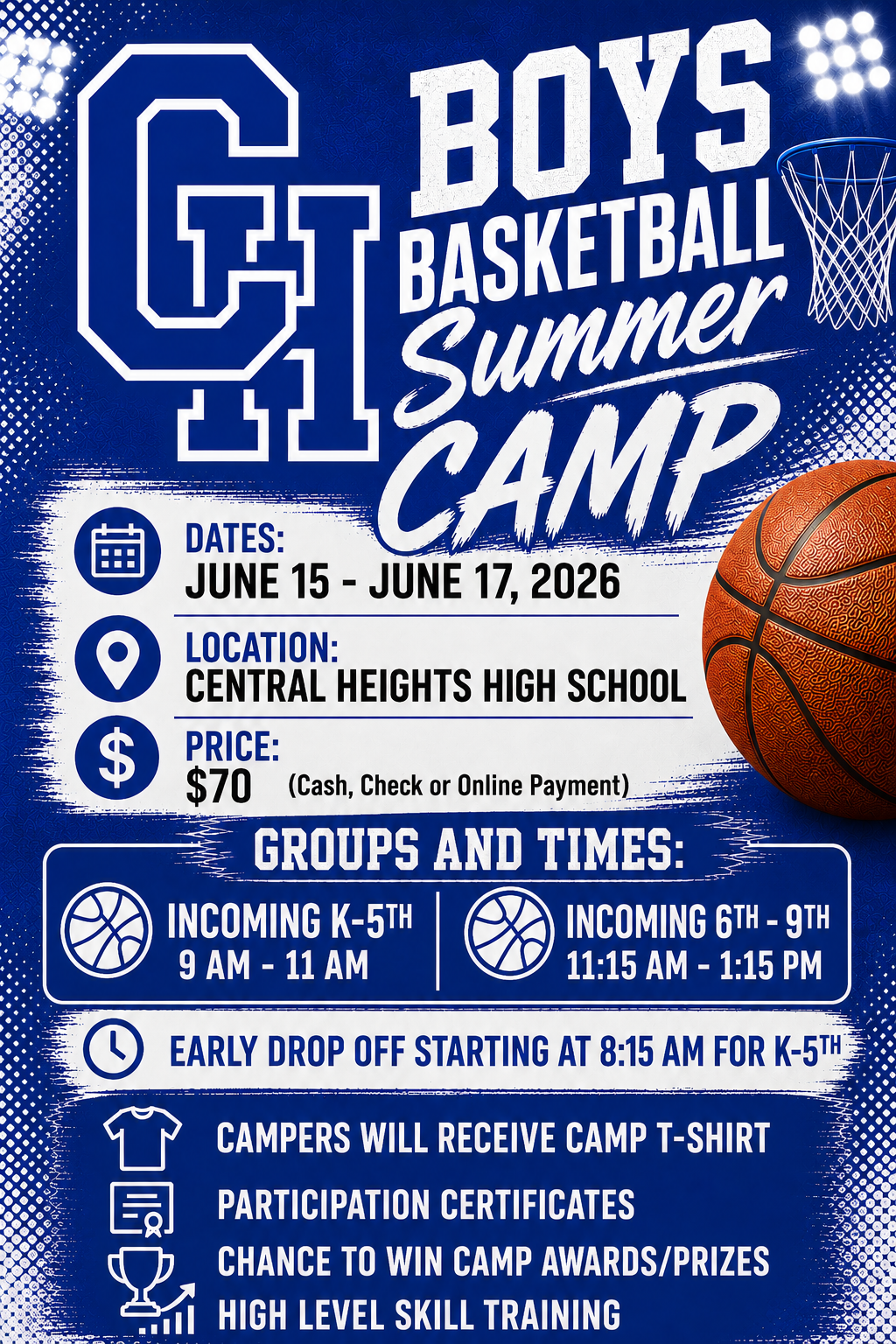 🏀 Central Heights Boys Basketball Summer Camp 2026
