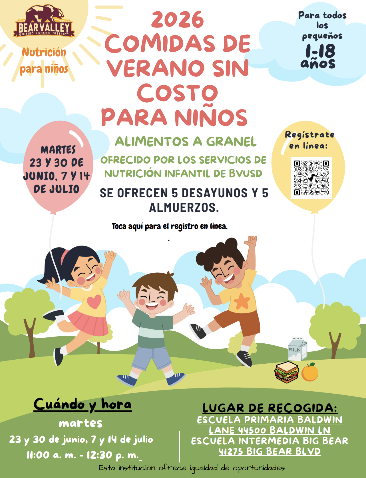 free meals spanish