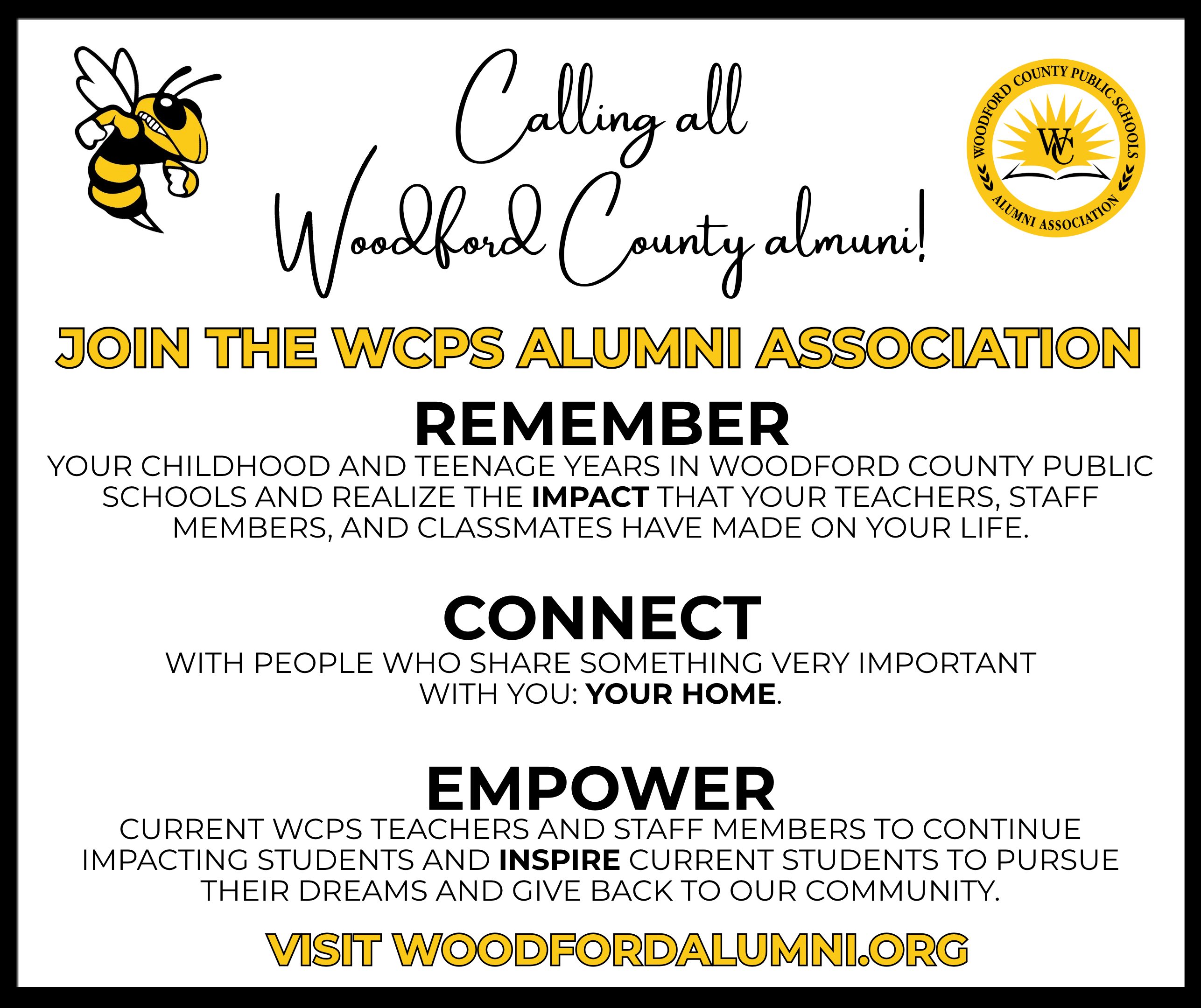 Calling All Woodford County Public Schools Alumni 💛🤍🖤