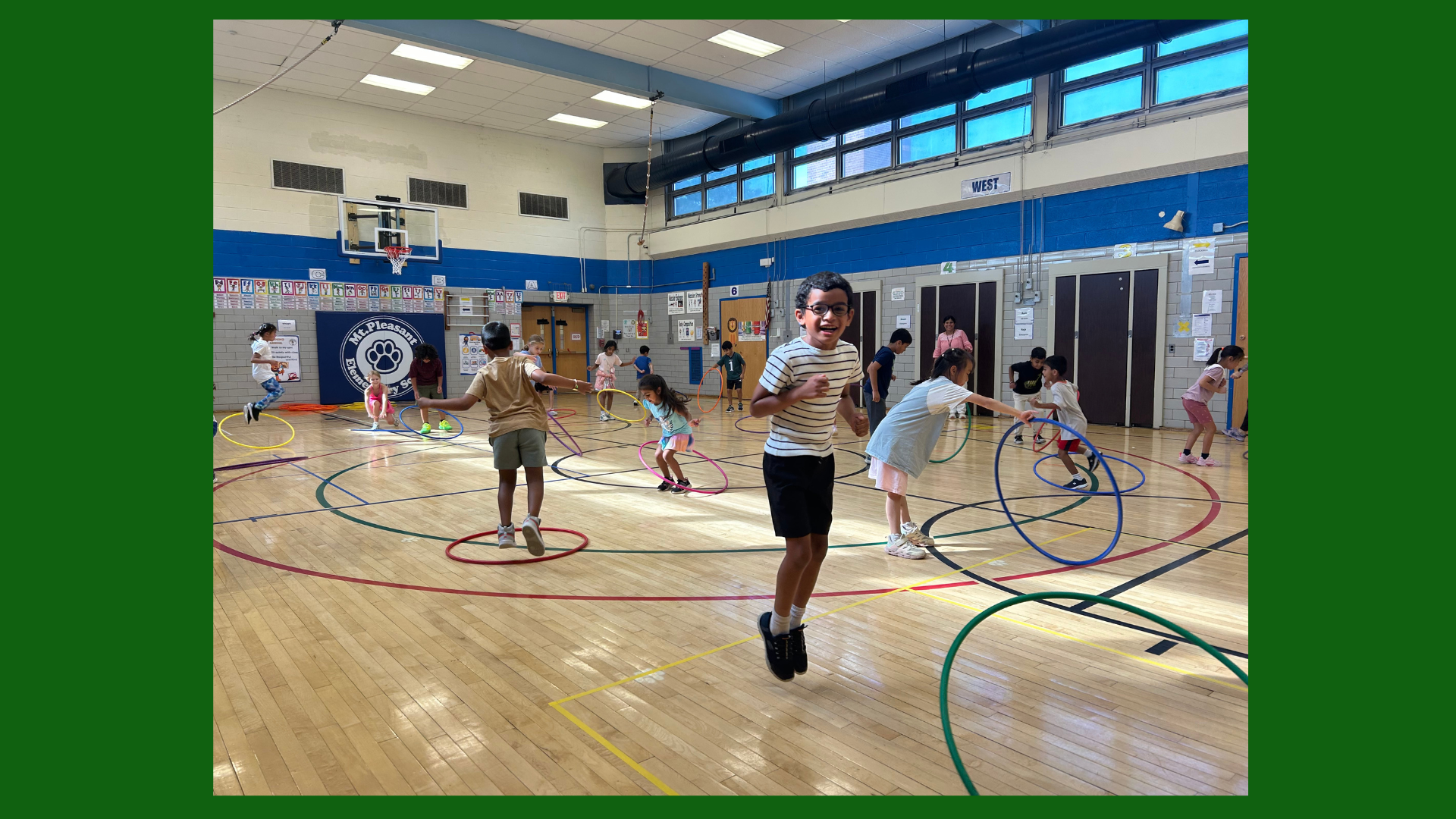 🏀 Jumping into Physical Education! Our Mt. Pleasant Elementary students are active, smiling, and having a blast with hula hoops!