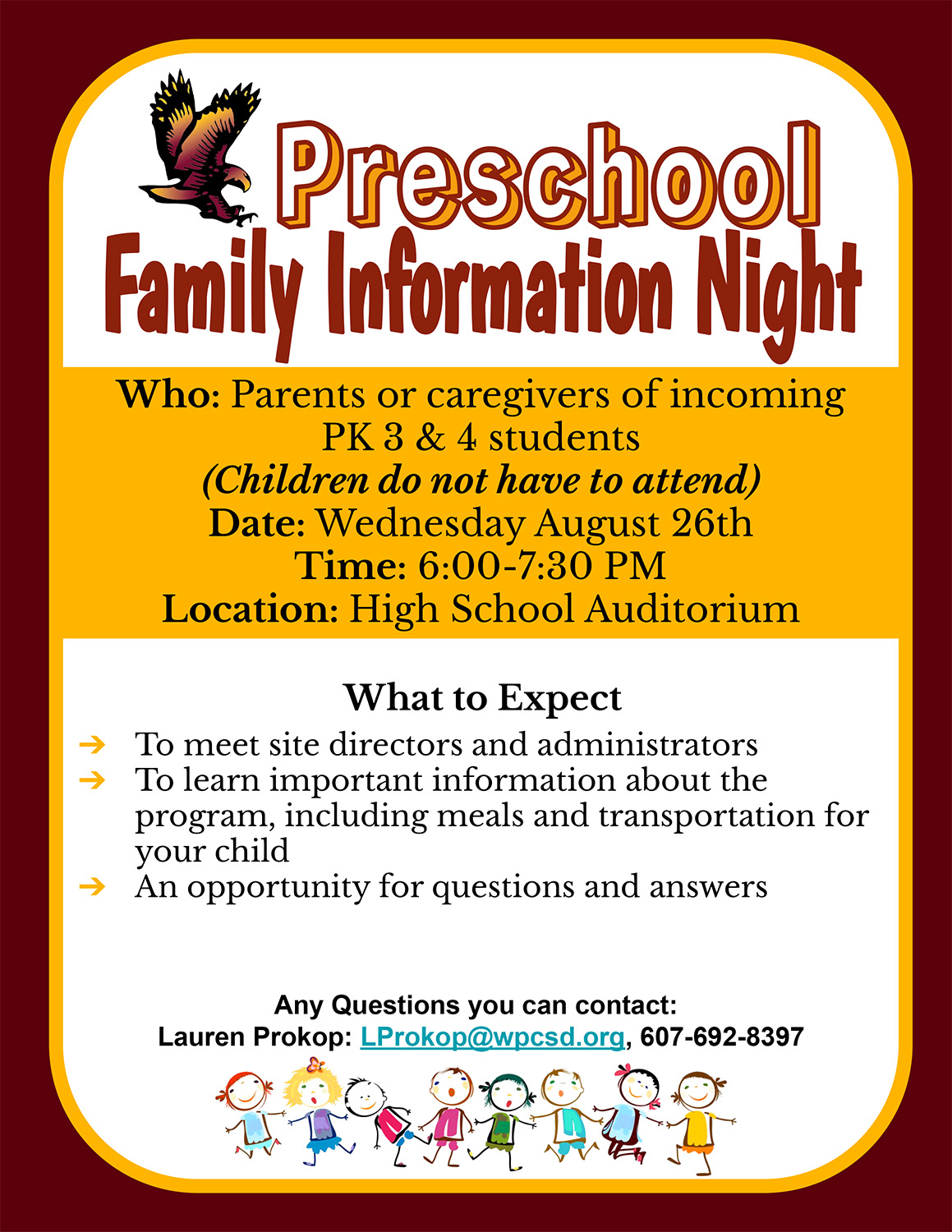 PreK 3 & 4 Family Information Night