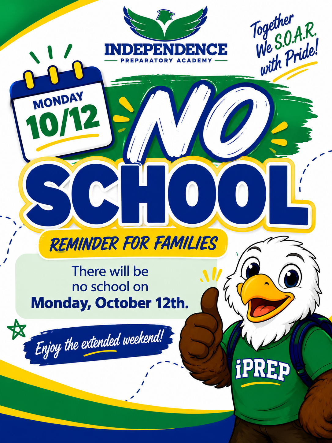 NO SCHOOL 10/9/2026