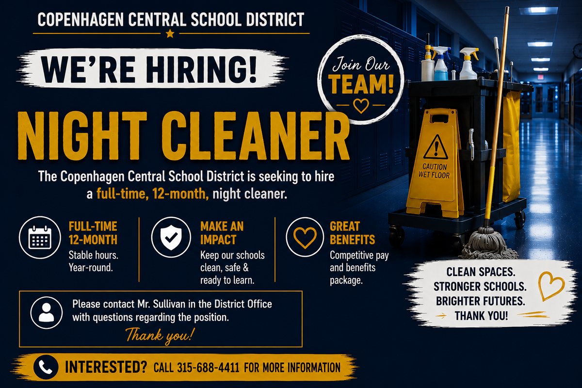 Now Hiring: Full-Time Night Cleaner