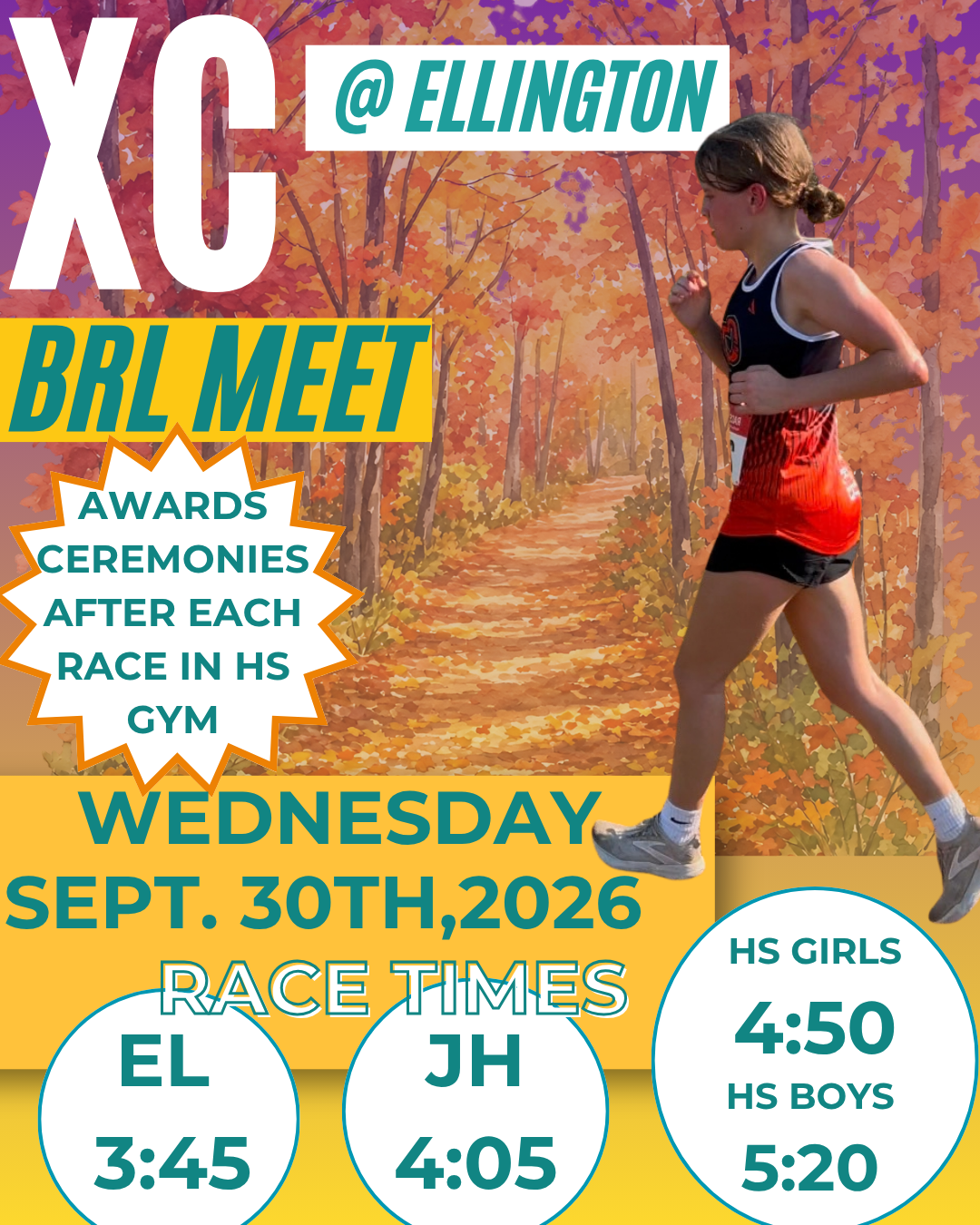 XC Meet @ Ellington- Wed. 9/30